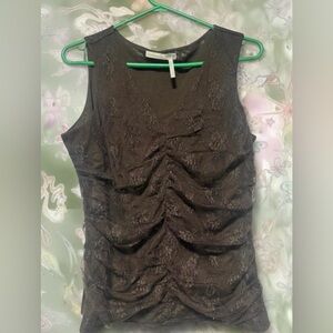 Classiques Entier Textured Black Sleeveless Blouse